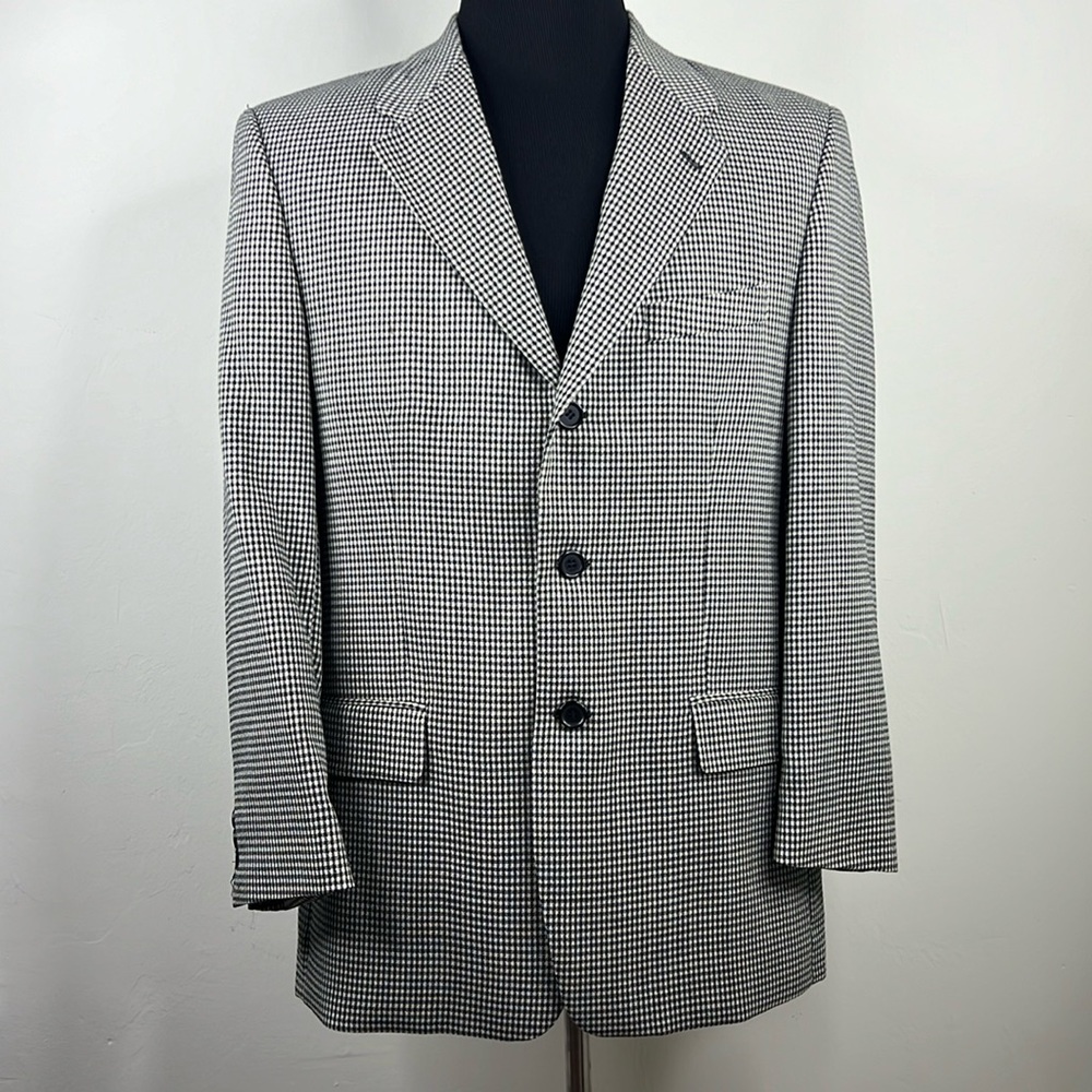 KASPER Men’s Black White Checkered Blazer Jacket L